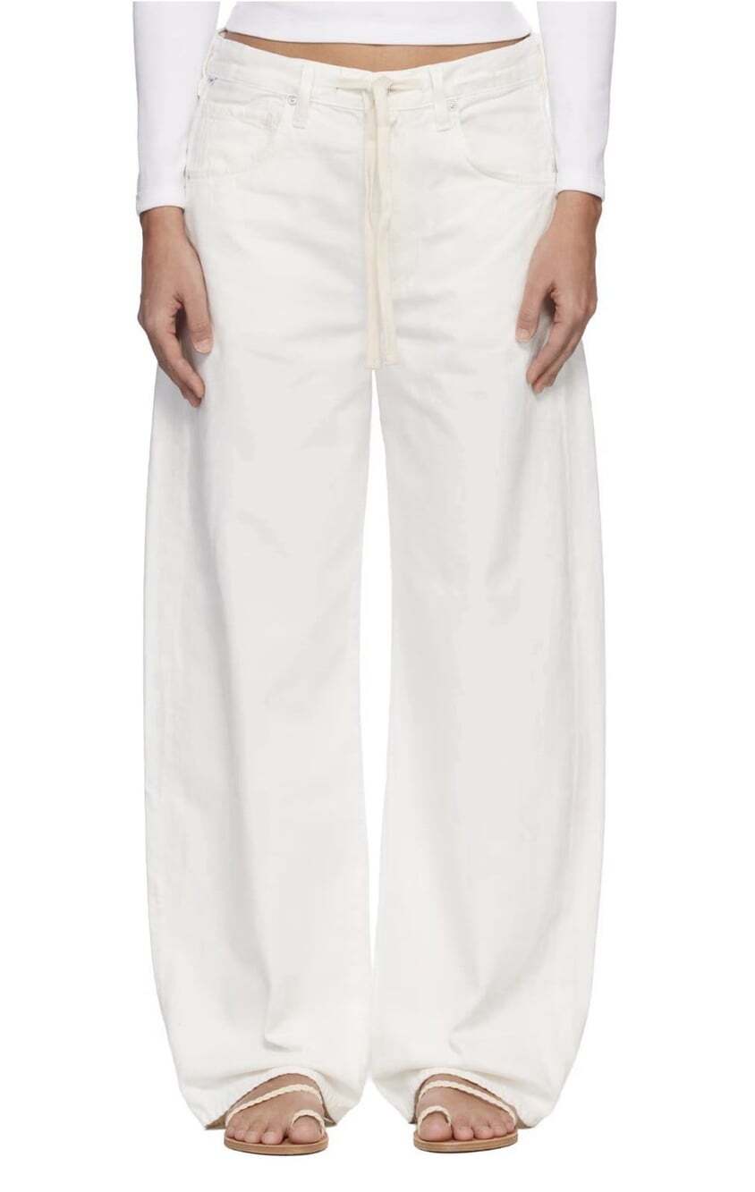 Citizens of Humanity Brynn Drawstring Trouser Jeans Size 29 NWT Off White Rigid